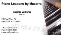 example piano business card design software template