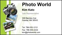 sample photography business card software template