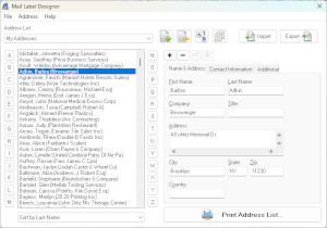 Free Address Label Software screen shot 1