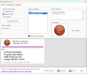 Free Address Label Software screen shot 2