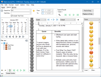 Journal software details