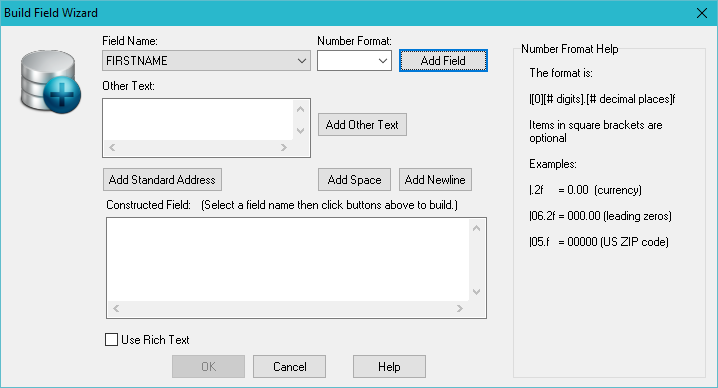 open multiple database field option